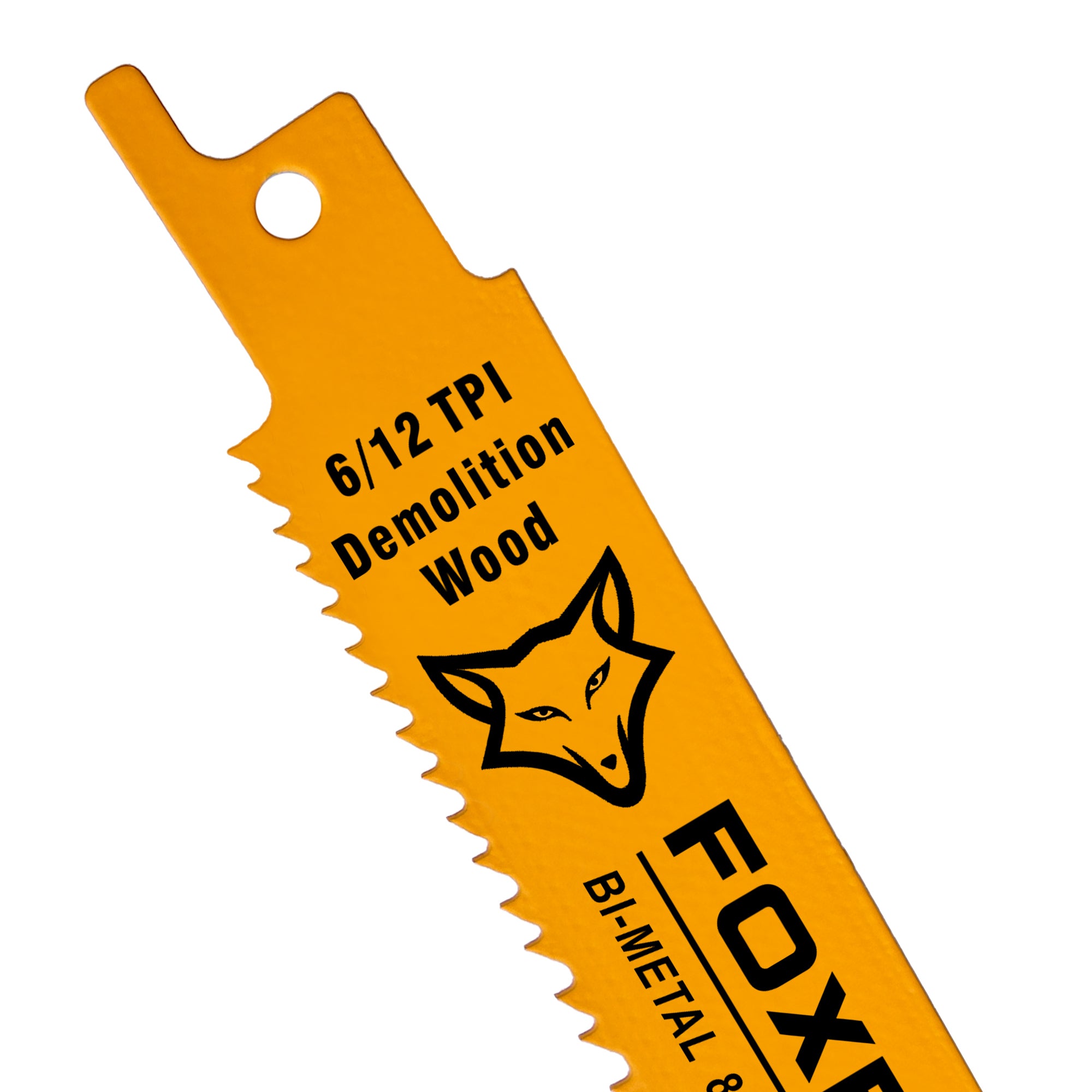 FOXBC 9 Inch 6/12 TPI Demolition Reciprocating Saw Blades for Nail-Embedded Wood, Bi-Metal, 25-Pack with Case
