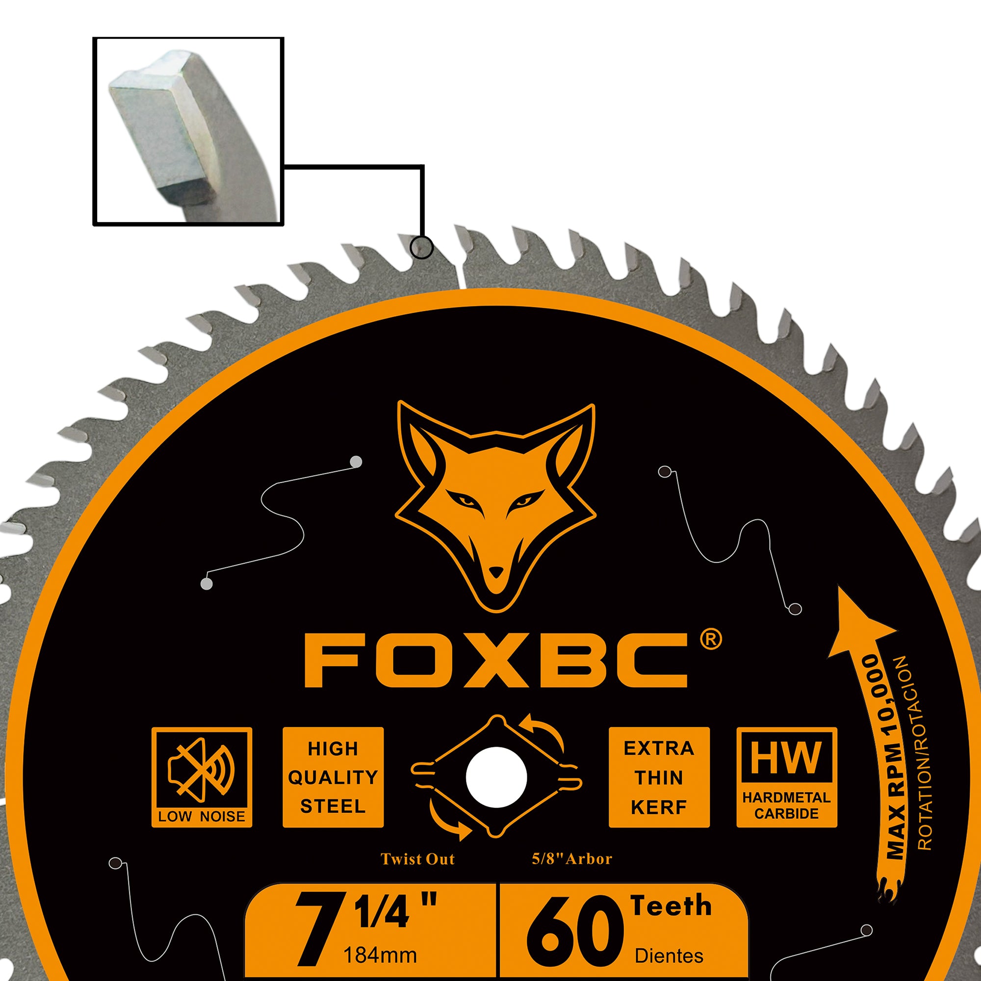 FOXBC 7-1/4" Circular Saw Blade 60-Tooth Replacement for Freud Diablo D0760A D0760X, DeWalt DWA171460