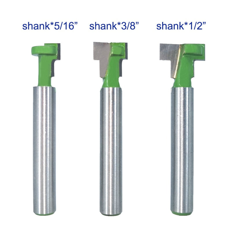 Juego de brocas para enrutador con ranura en T, vástago de 1/4 ", 6,35mm, perno hexagonal, brocas con orificio para llave, fresa con ranura en T