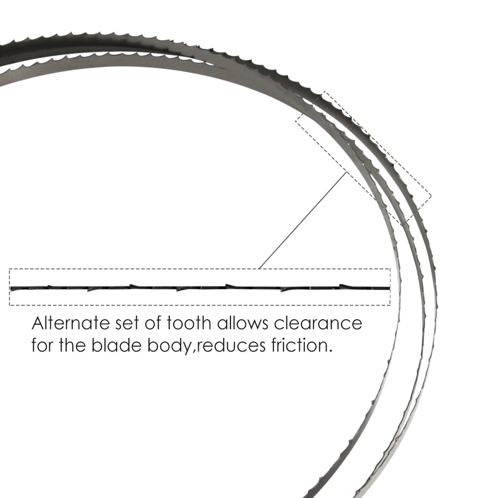 Hoja de sierra de cinta 56''x1/4'' 1425x6,35 mm 6TPI, 10TPI, 14TPI para sierra de cinta Delta, Draper, Nutool, FOX, Silverline de 8'' - 2 piezas